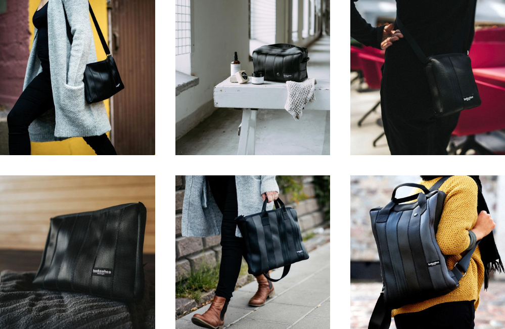 Ekologiset laukut kierrätetyistä turvavöistä