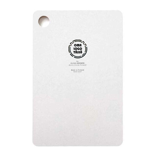 Liikelahja logolla Kielo leikkuulauta Ester Visual suomalainen design puuta