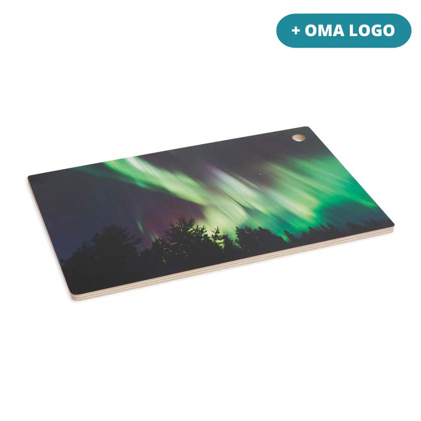 Liikelahja logolla Revontuli leikkuulauta