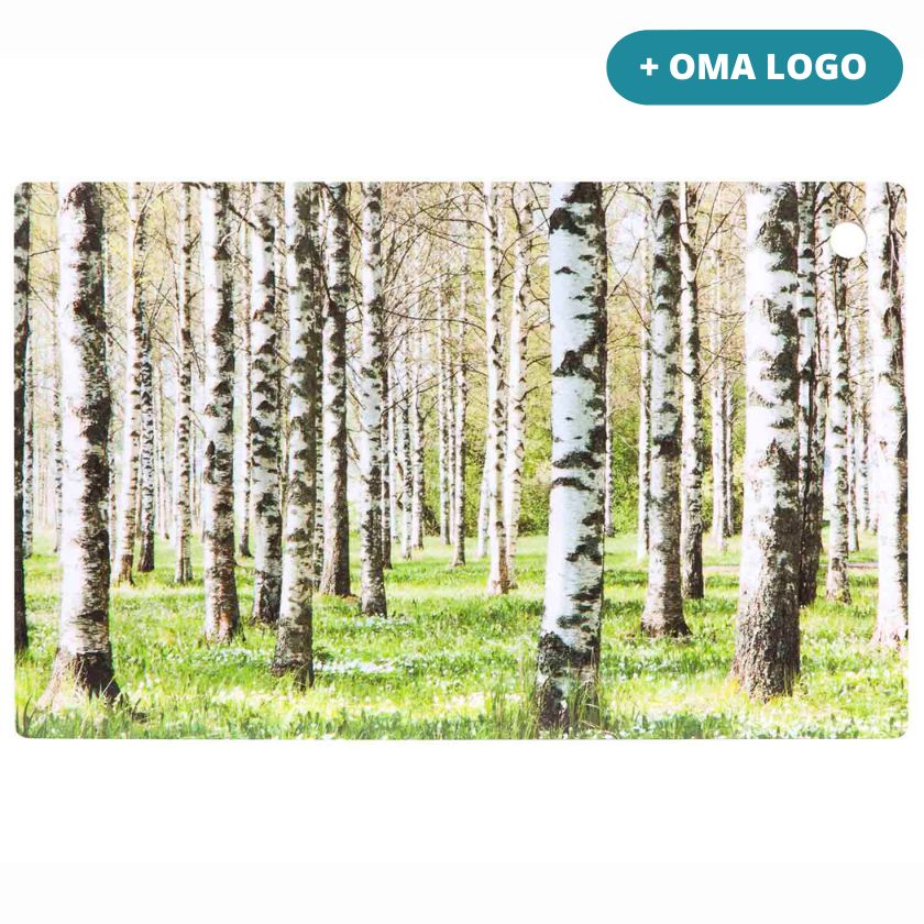 Liikelahja logolla Koivumetsä leikkuulauta Miiko design suomi