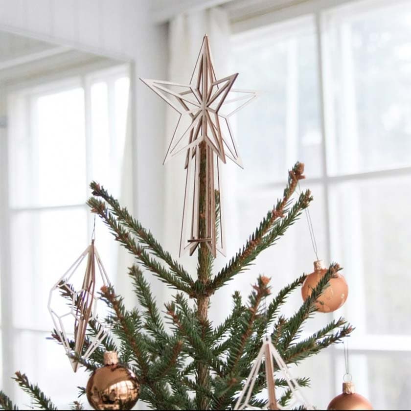 Joulukuusen latvatähti puinen joulu koriste Valona design