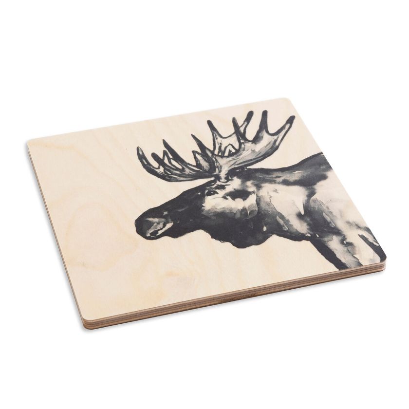 Elch Topfuntersetzer aus finnische Birke, hergestellt in Finnland, Miiko Design