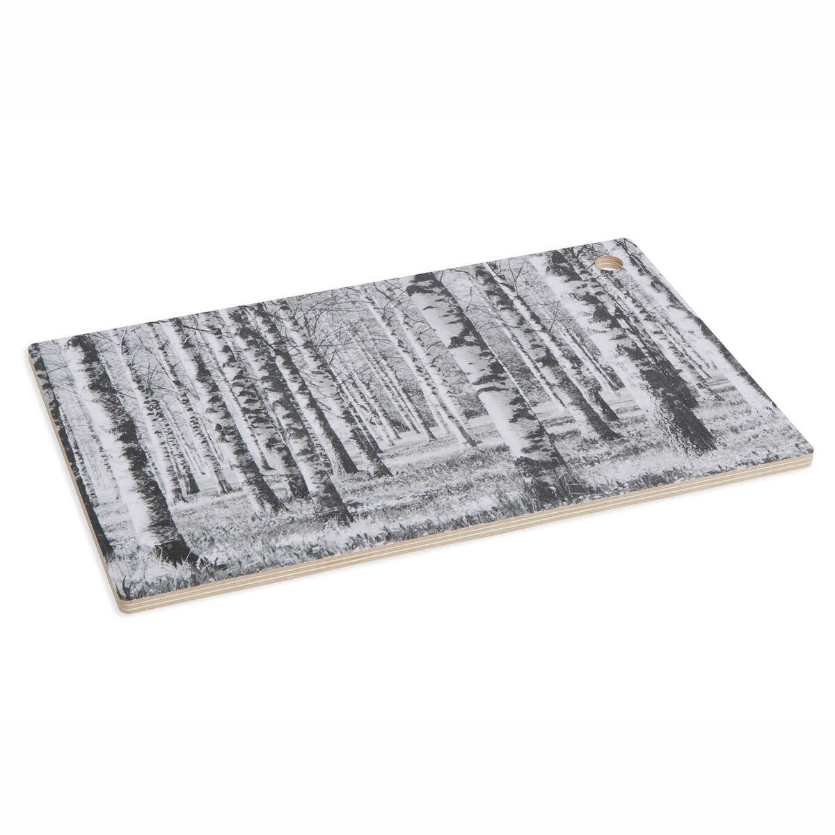 Finnischer Birkenwald Schneidebrett aus Holz, schwarz und weiß, hergestellt in Finnland, Miiko Design, perfekter Geschenk