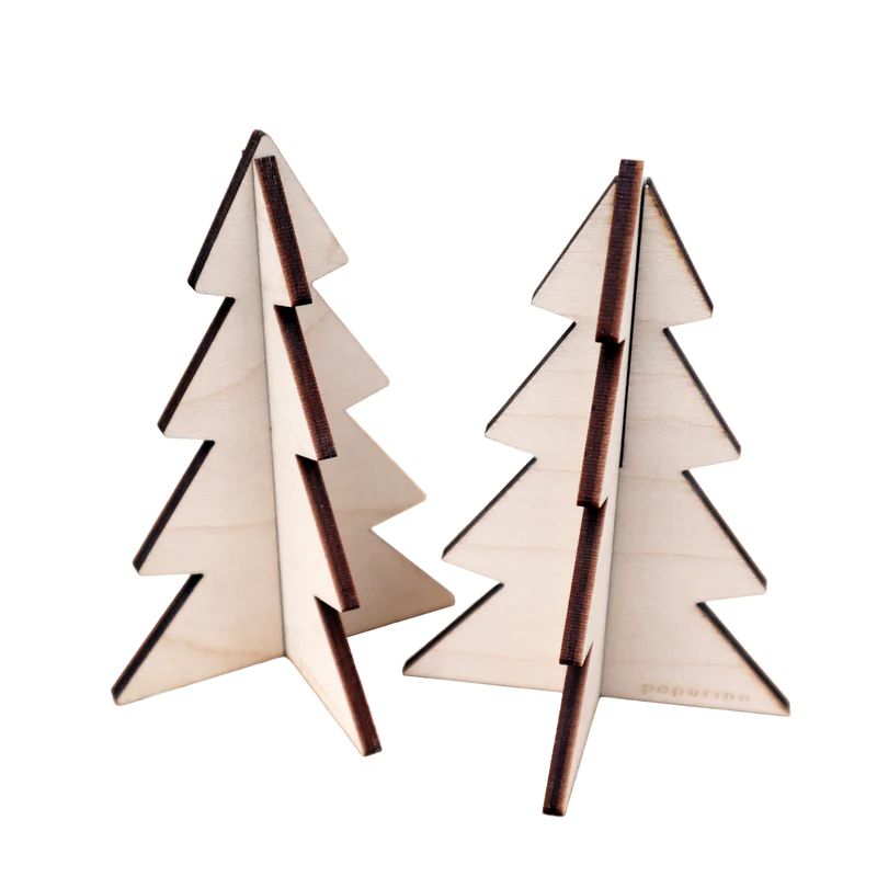 Skandinavische Weihnachtsdekoration, Kleiner Holz Weihnachtsbäume 2 Stück für den Tisch, Design aus Finnland Weihnachten, The Finland Shop