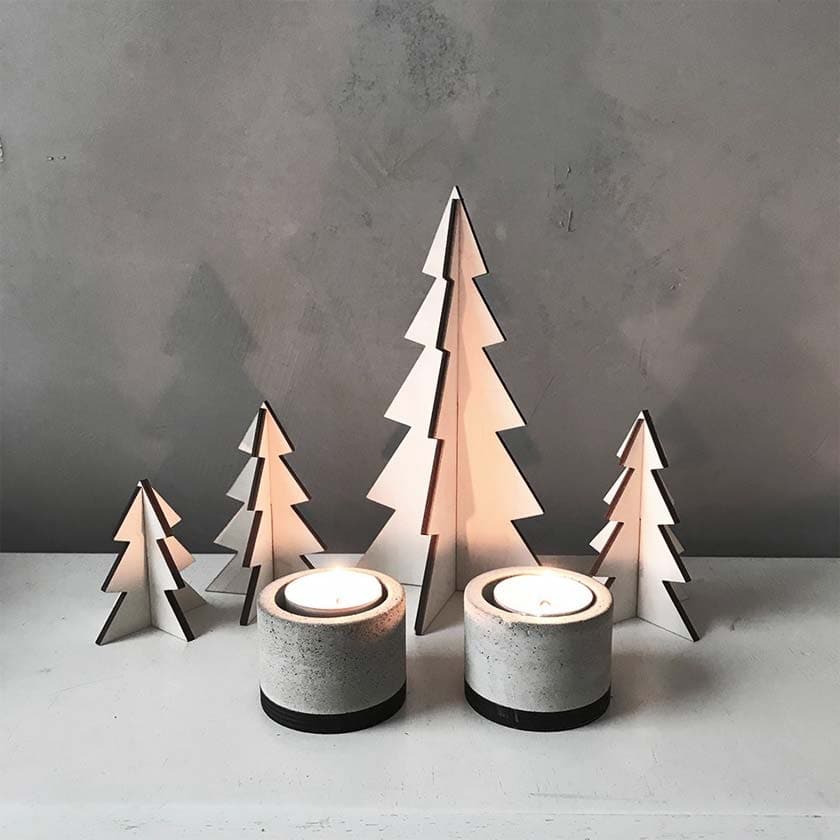 Skandinavische Weihnachtsdekoration, Kleiner Holz Weihnachtsbäume 2 Stück für den Tisch, Design aus Finnland Weihnachten, The Finland Shop