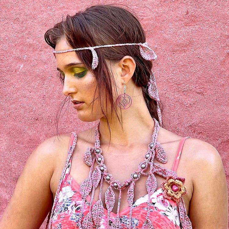 Liebe Glück Ohrringe aus Holz, Rosa - Mai Niemi hergestellt in Finnland, Skandinavischer Stil