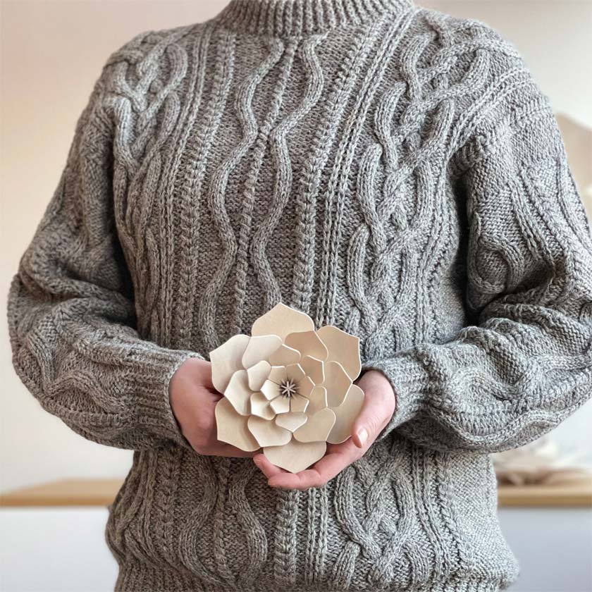 Dekorative Blume aus Holz, Lovi, zum Zusammenbauen