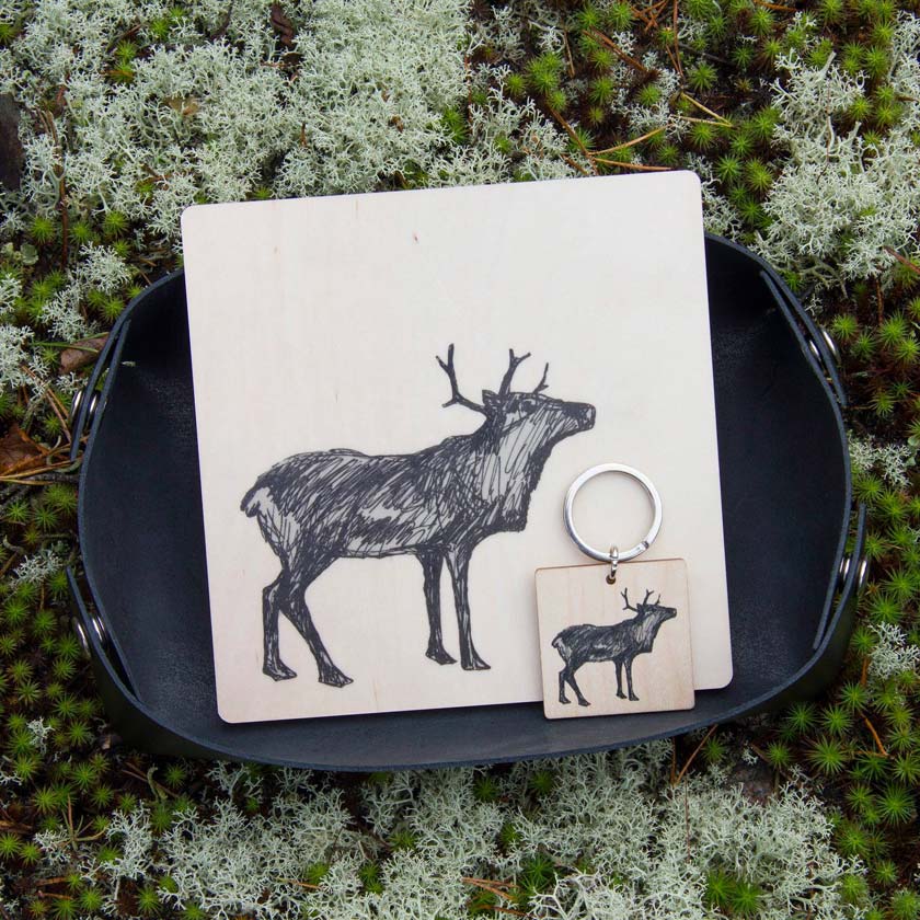 Poro lasinalunen ja avaimenperä Miiko