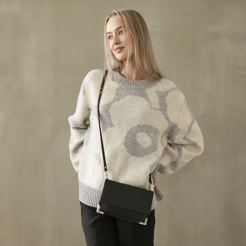 Välke nahkalaukku, musta