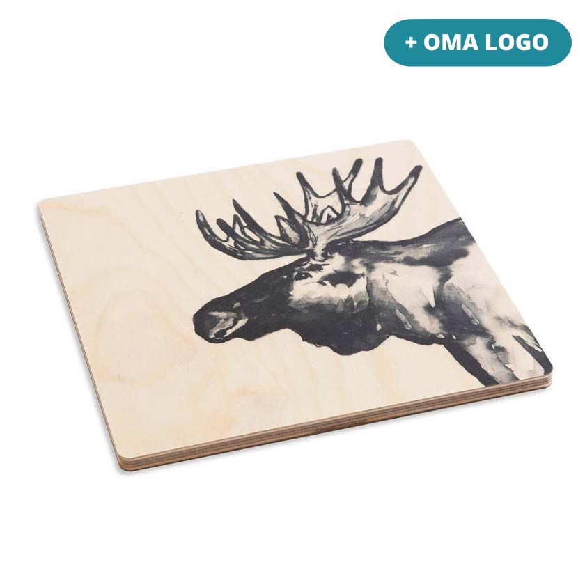 Hirvi pannunalunen logolla