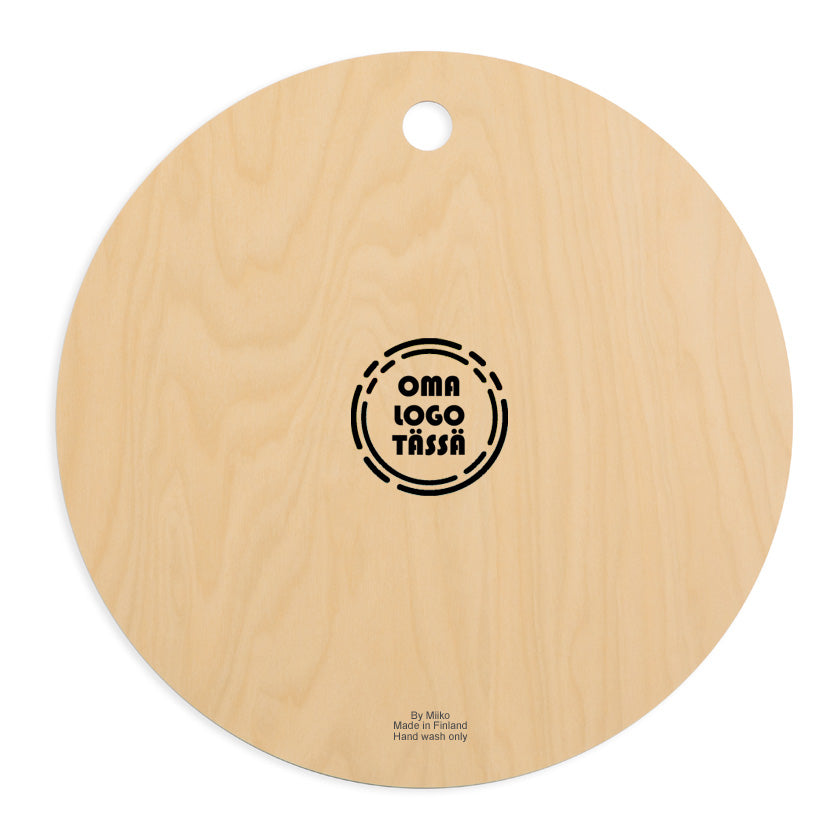 Liikelahja omalla logolla Koivumetsä leikkuulauta suomalainen design ekologinen materiaali 