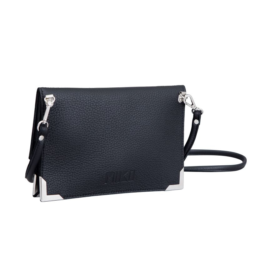 Välke nahkalaukku, musta