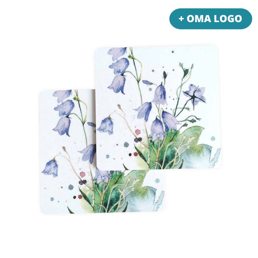 Liikelahja logolla Kissankello lasinalunen Ester Visual suomalainen design