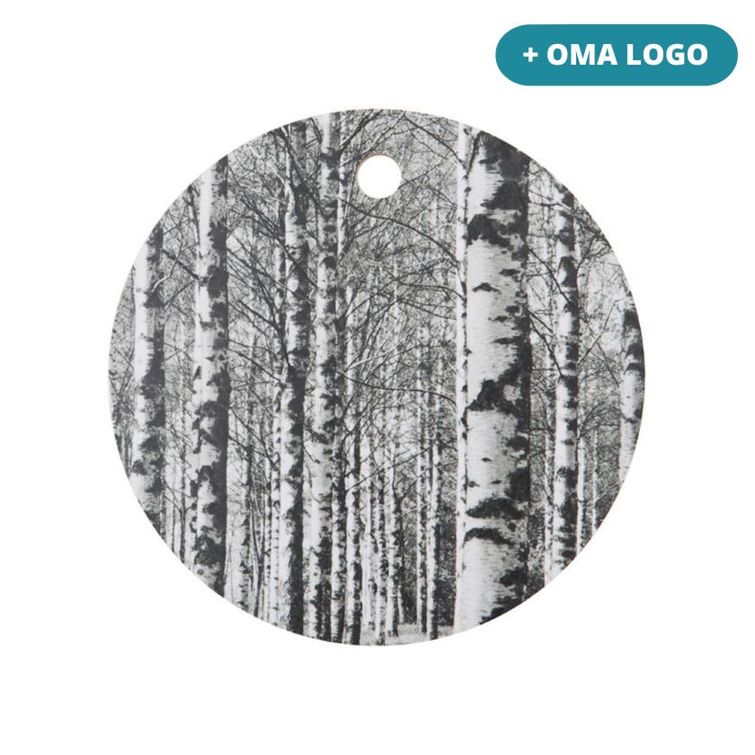 Liikelahja omalla logolla Koivumetsä leikkuulauta suomalainen design ekologinen materiaali 