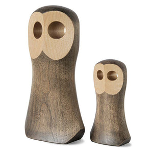 Pöllö koriste Lapinpöllö puinen figuuri Kivalo Design iso ja pieni