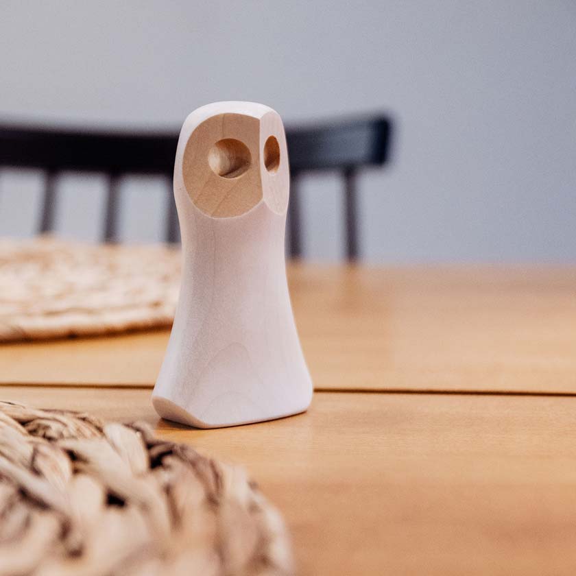 Tunturipöllö figuuri puinen koriste Kivalo Design