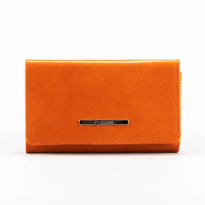 Naisten lompakko kotimainen nahkaa oranssi PT design