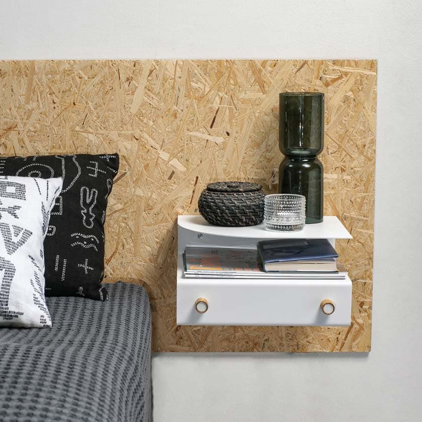 Valkoinen teras hylly seinähylly suomalainen design yöpöytä pauliina rundgren handicrafts